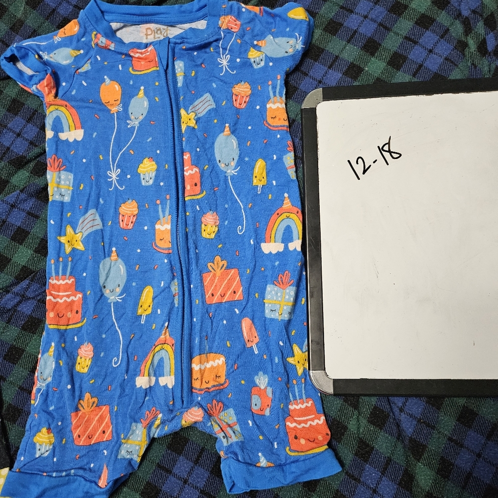 Little Sleepies Blue Kids Pajamas with Rainbow and Animal Print